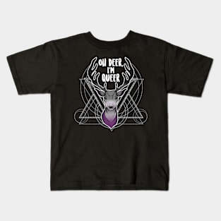 Asexual Oh Deer I'm Queer Kids T-Shirt